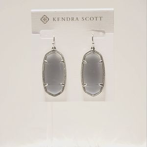 Kendra Scott Elle Drop Earrings in Silver and Slate
